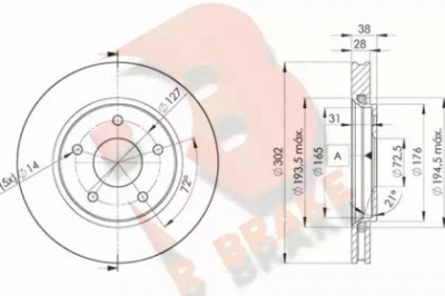 R BRAKE 78rbd25170 -  Тормозной диск